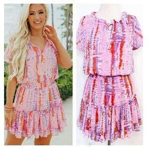 Buddy Love Womens Roxy Jewel Mini Dress Size S Pink PurpleBoho Glam Flirty Beach